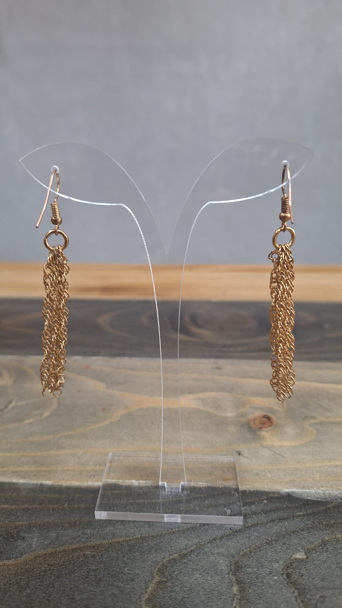 Orecchini microcatena color oro