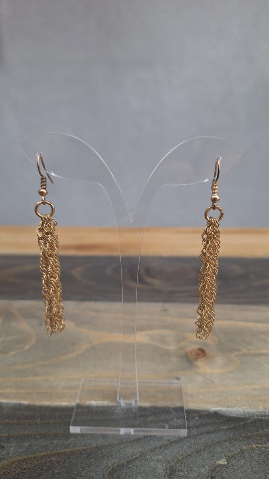 Orecchini microcatena color oro