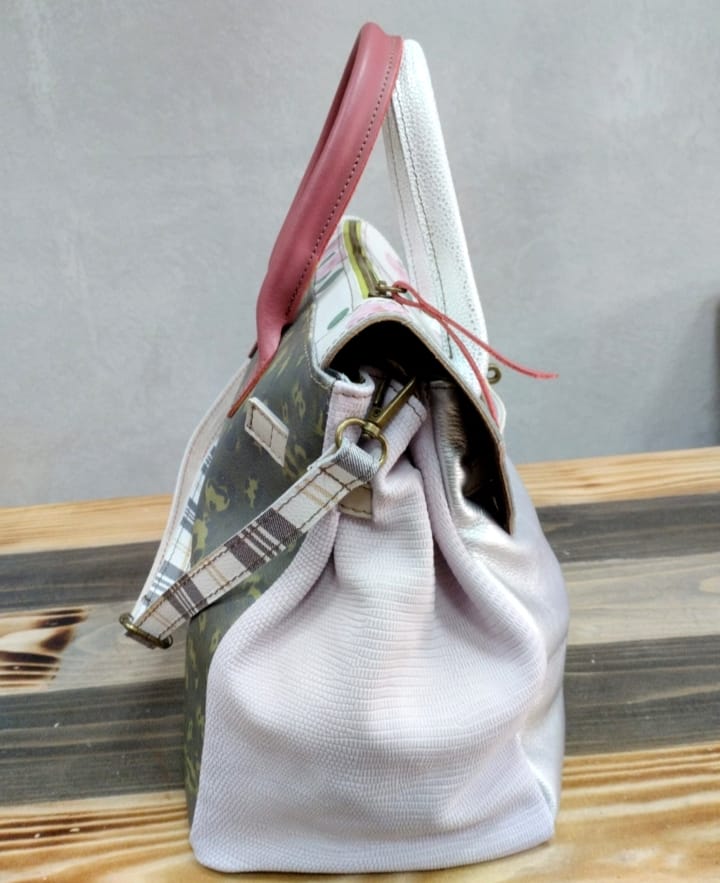 Borsa patchwork in pelle