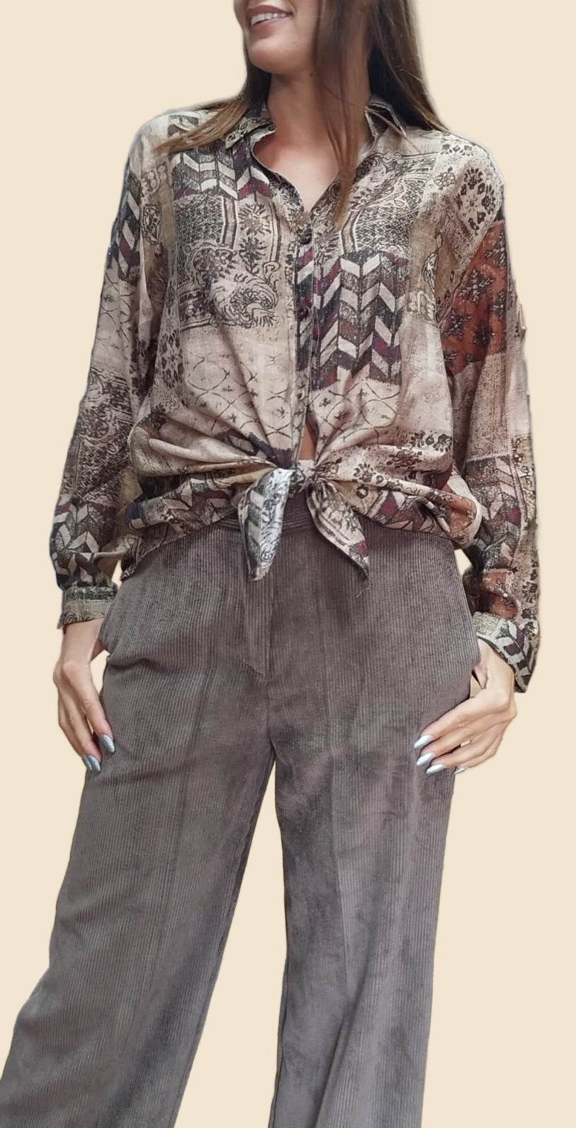 Camicia stampa patchwork