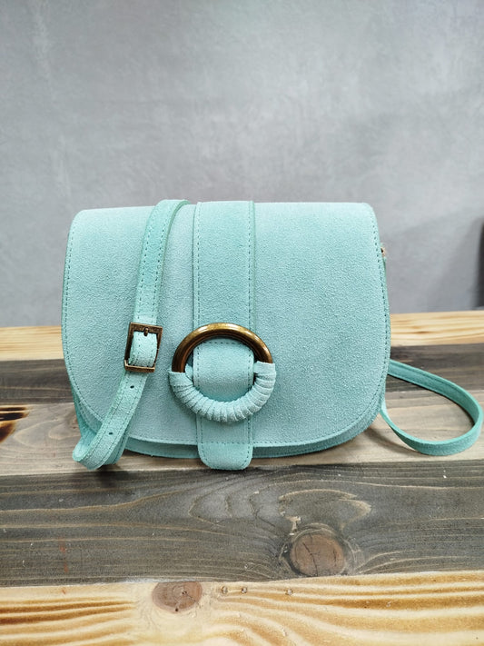 Borsa in pelle verde acqua