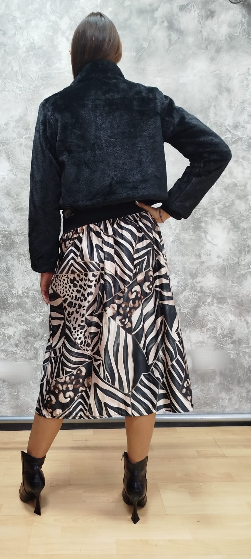 Gonna raso animalier