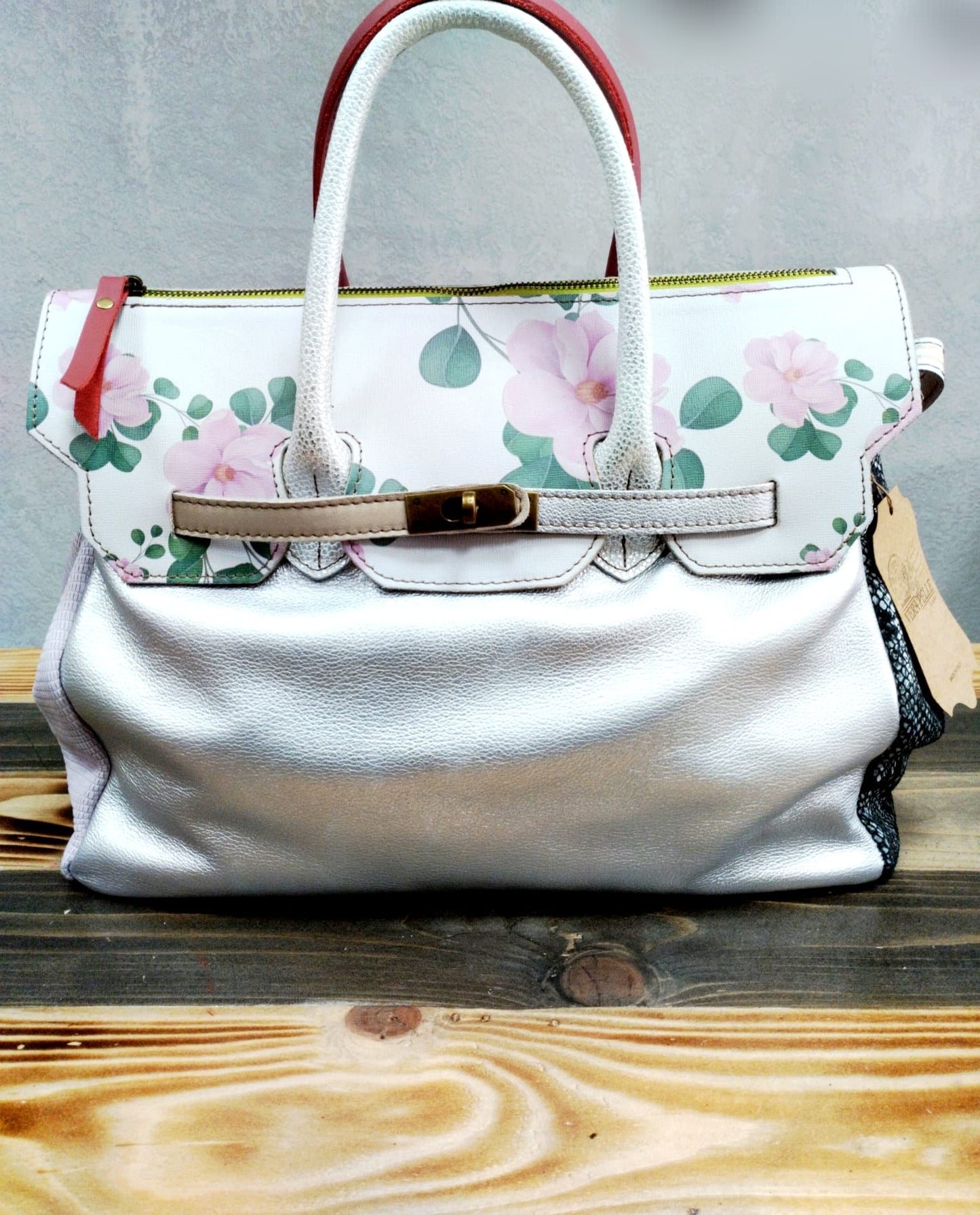 Borsa patchwork in pelle