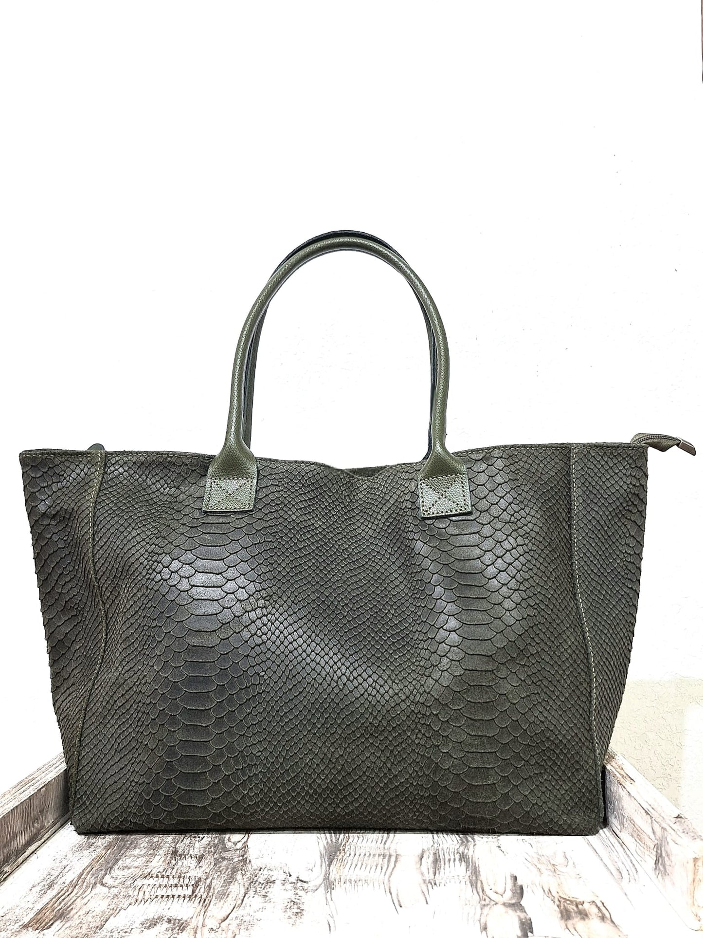 Borsa in pelle pitonata