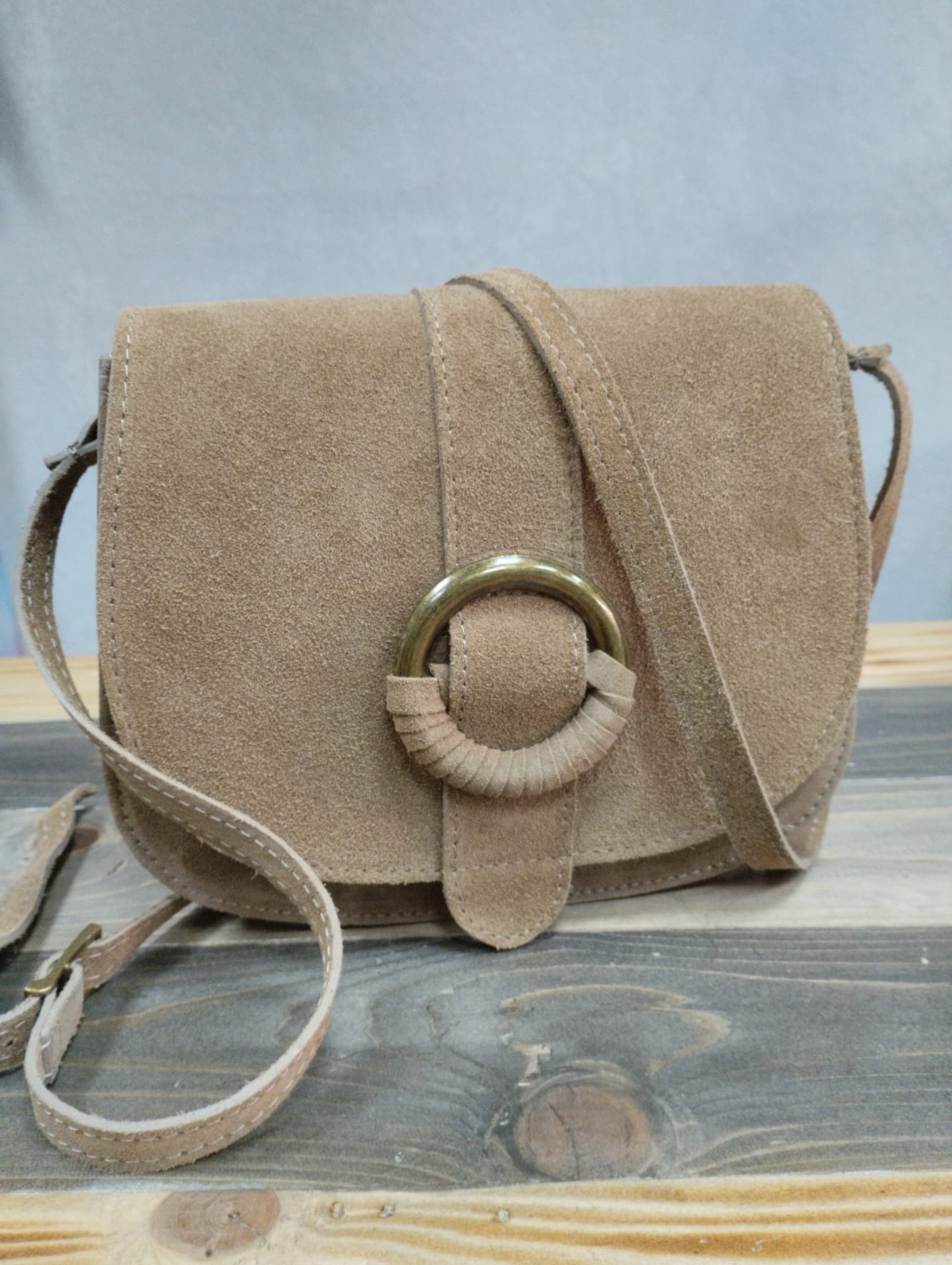 Borsa in pelle taupe