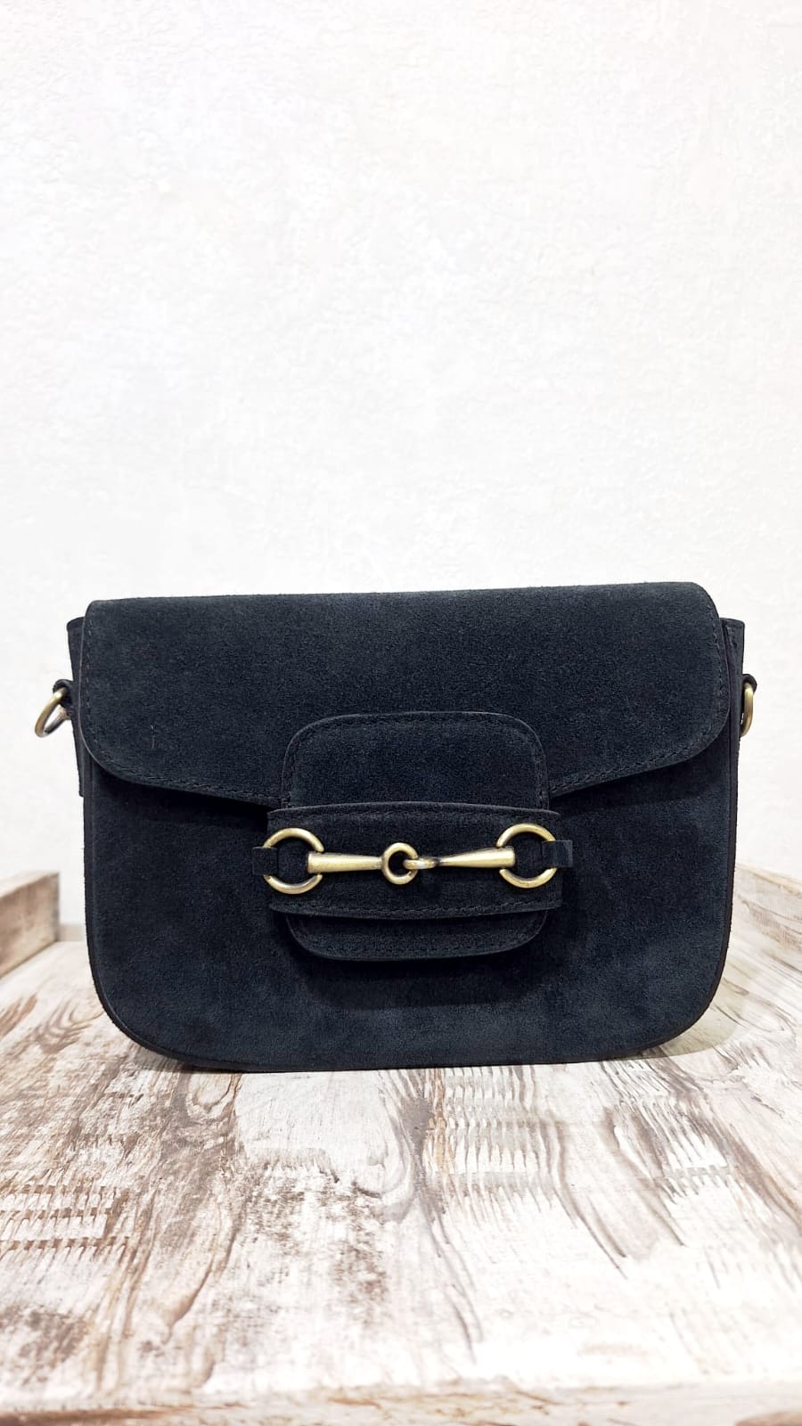 Borsa in pelle effetto camoscio