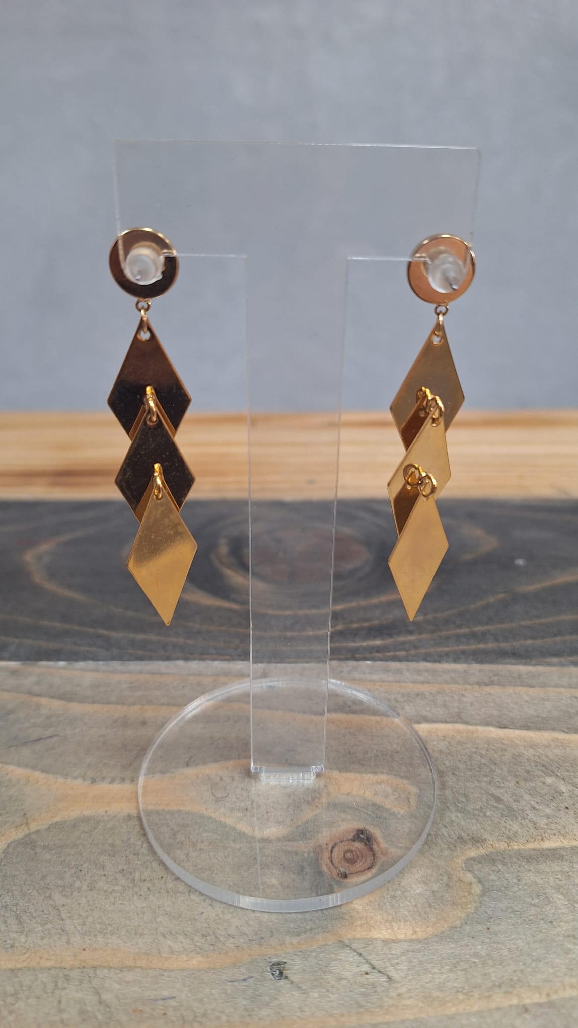 Orecchini rombi color oro