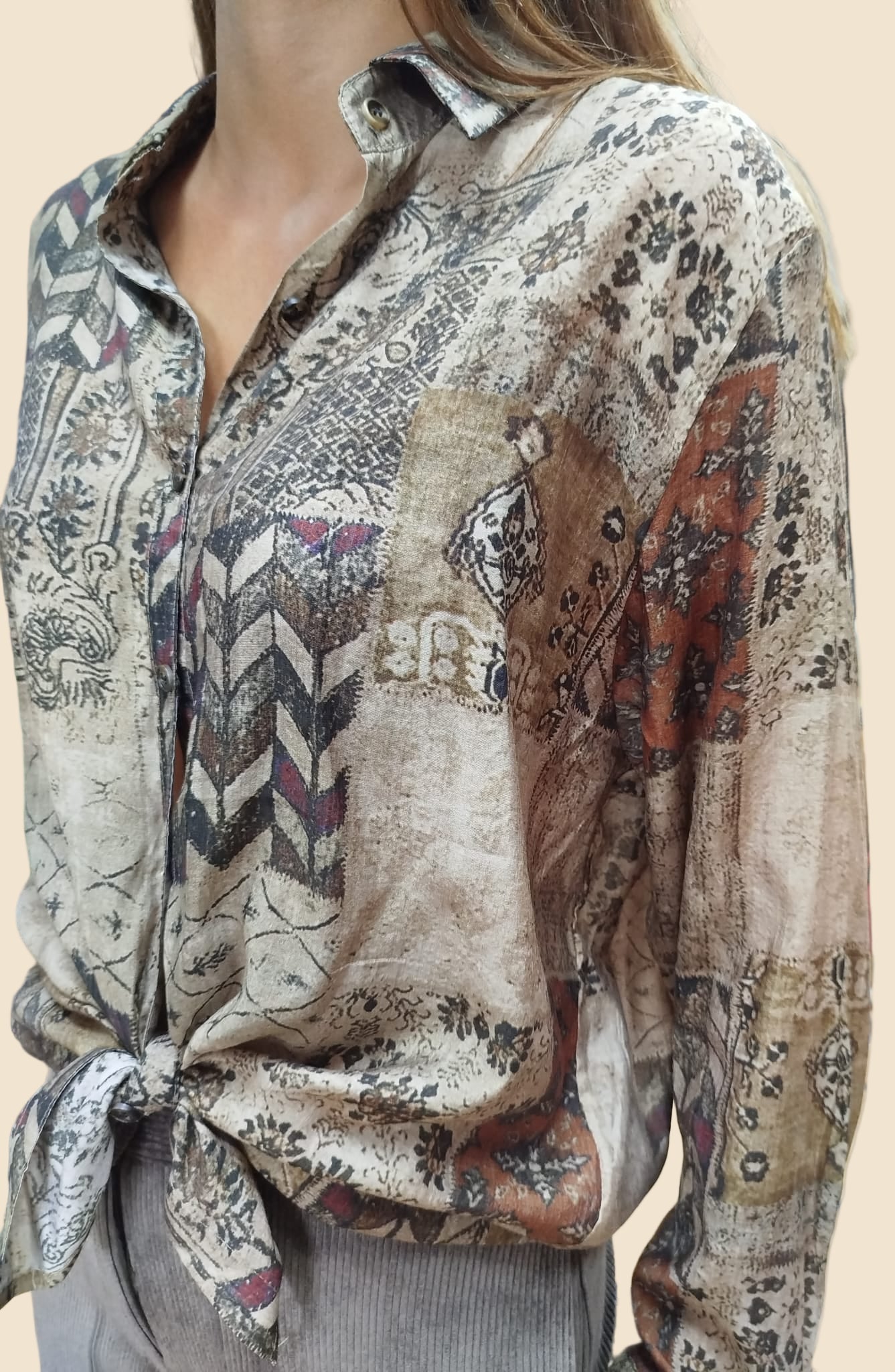 Camicia stampa patchwork